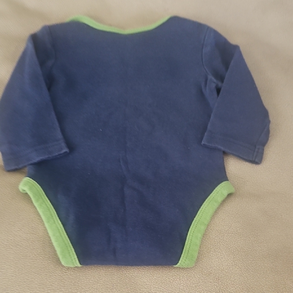 Carter's Yellow and Navy Baby Auntie Onesies - 6 Month - Picture 5 of 6